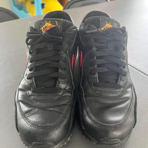 Nike Air Max 90 Russian Florals GS Next Nature Black Gym Red - Picture 3 of 6